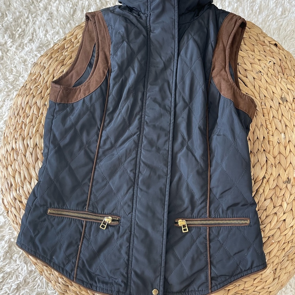 Dark Blue and Brown Women's Vest